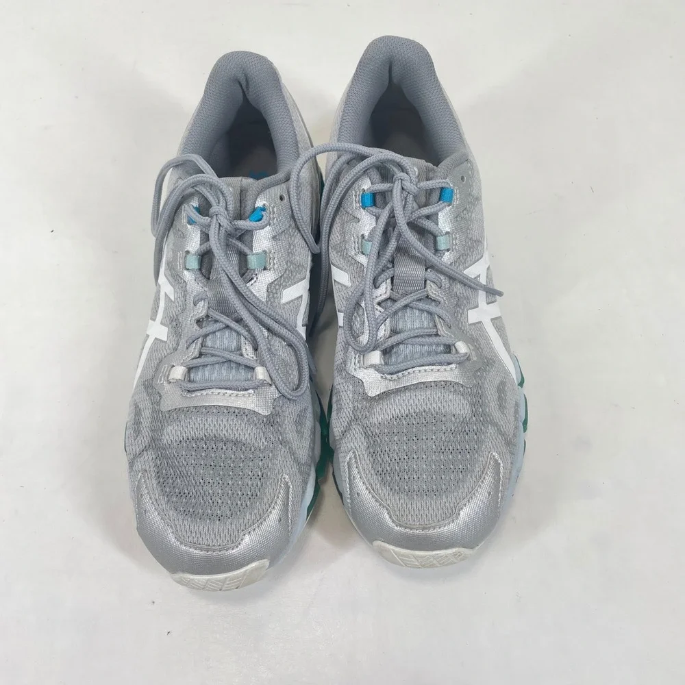ASICS Gel Quantum 180 5 Womens Running Shoes Silver Grey Teal 1202A038 Size 9